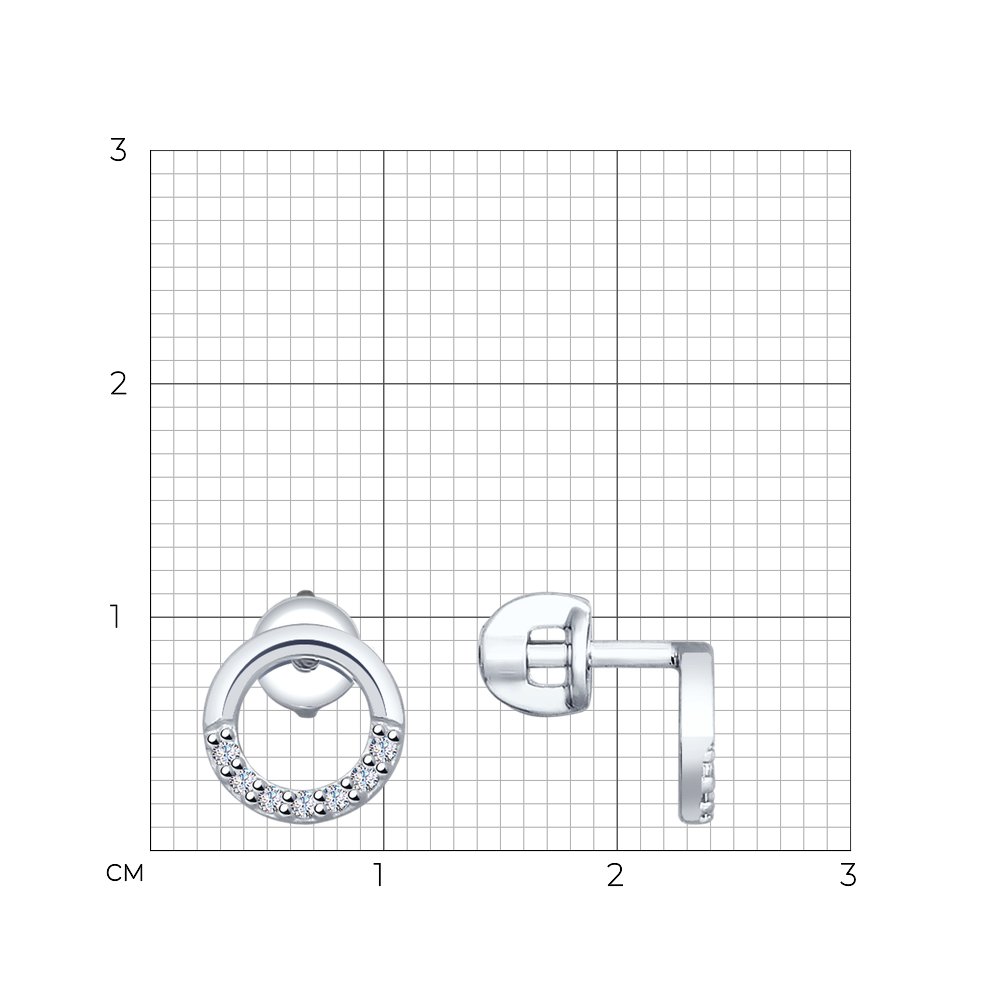 Cercei Pusete din argint  cu pietre Cubic Zirconia Incolor