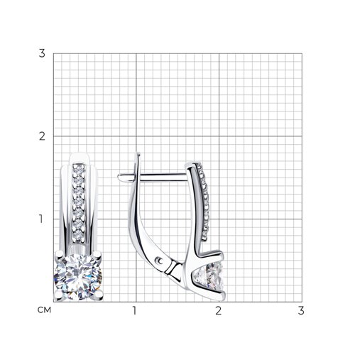 Cercei din argint  cu pietre Cubic Zirconia Incolor