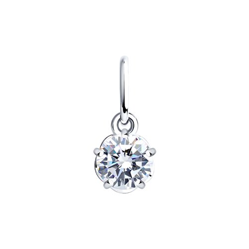 Pandantiv din aur alb cu pietre Cubic Zirconia Incolor