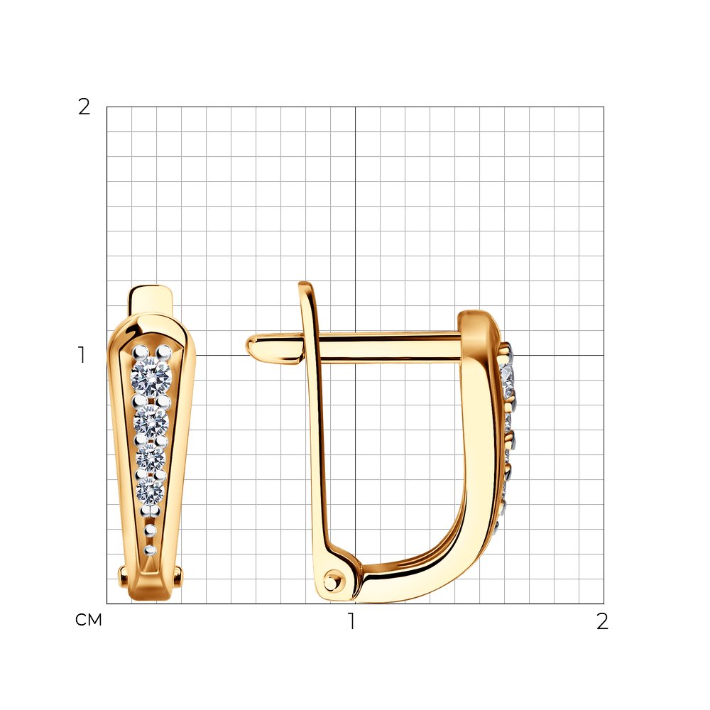 Cercei p-u copii din aur roșu cu pietre Cubic Zirconia Incolor