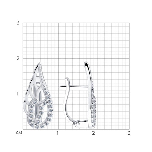 Cercei din argint  cu pietre Cubic Zirconia Incolor