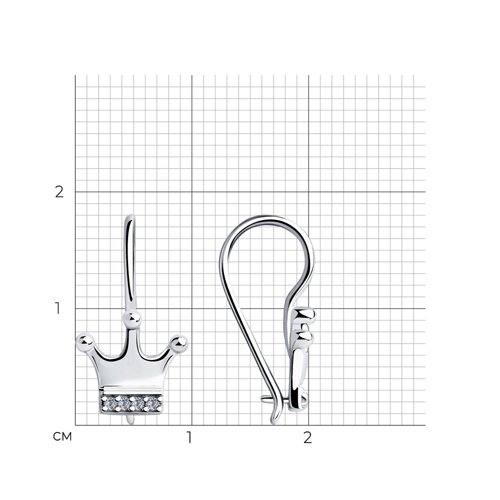 Cercei p-u copii din argint  cu pietre Cubic Zirconia Incolor