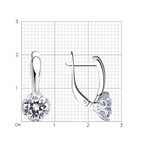 Cercei din argint  cu pietre Cubic Zirconia Incolor