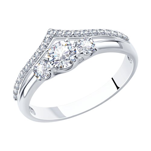 Inel din argint  cu pietre Cubic Zirconia Incolor