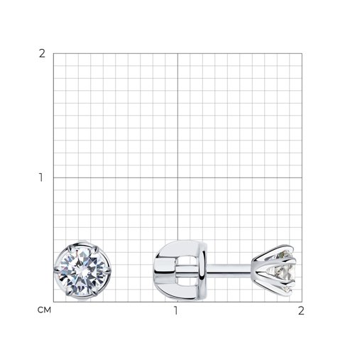 Cercei Pusete din aur alb cu pietre Diamant