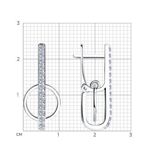 Cercei din argint  cu pietre Cubic Zirconia Incolor