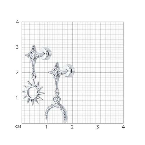 Cercei Pusete din argint  cu pietre Cubic Zirconia Incolor