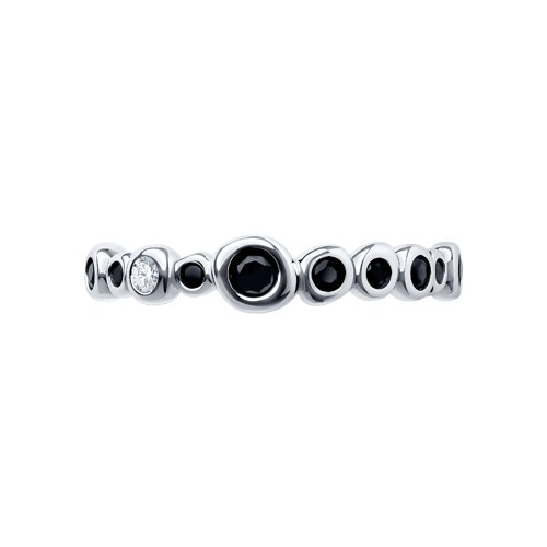 Inel din argint  cu pietre Cubic Zirconia Incolor, Cubic Zirconia Negru