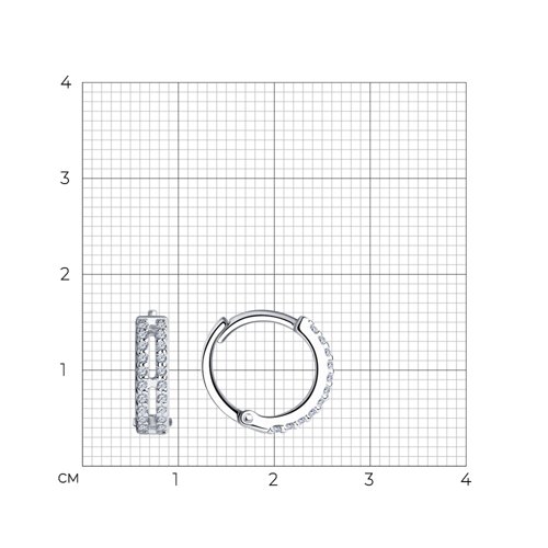 Cercei Creole din argint  cu pietre Cubic Zirconia Incolor