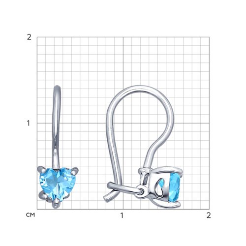 Cercei p-u copii din argint  cu pietre Cubic Zirconia Albastru