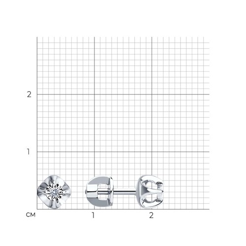 Cercei Pusete din aur alb cu pietre Diamant