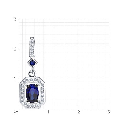Подвеска из белого золота с камнями Бриллиант, Сапфир