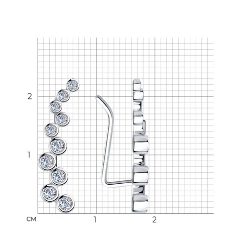 Cercei din argint  cu pietre Cubic Zirconia Incolor