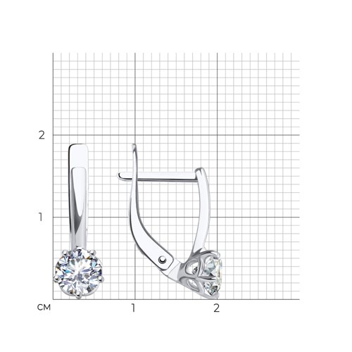 Cercei din aur alb cu pietre Cubic Zirconia Incolor