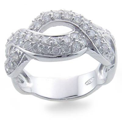 Inel din argint  cu pietre Cubic Zirconia Incolor