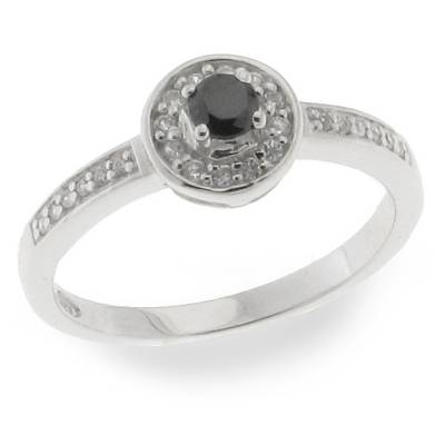 Inel din argint  cu pietre Cubic Zirconia Incolor, Cubic Zirconia Negru