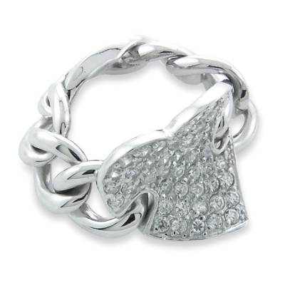 Inel din argint  cu pietre Cubic Zirconia Incolor