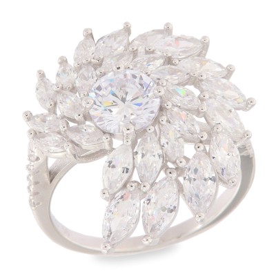 Inel din argint  cu pietre Cubic Zirconia Incolor