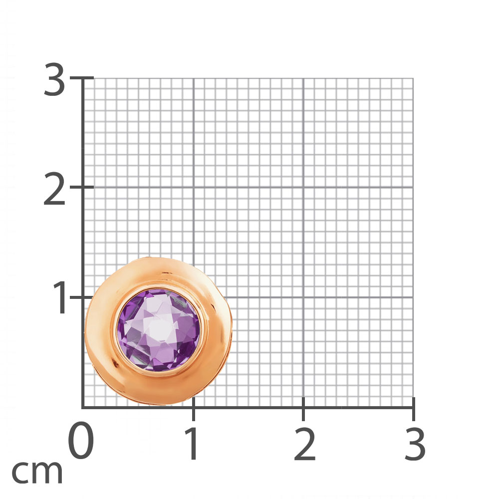 Подвеска из красного золота с камнями Аметист