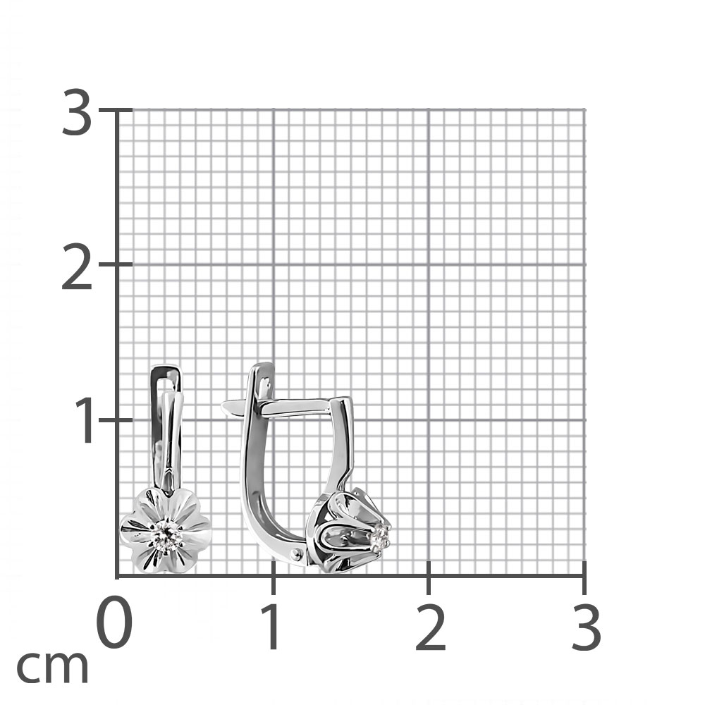 Серьги из белого золота с камнями Бриллиант
