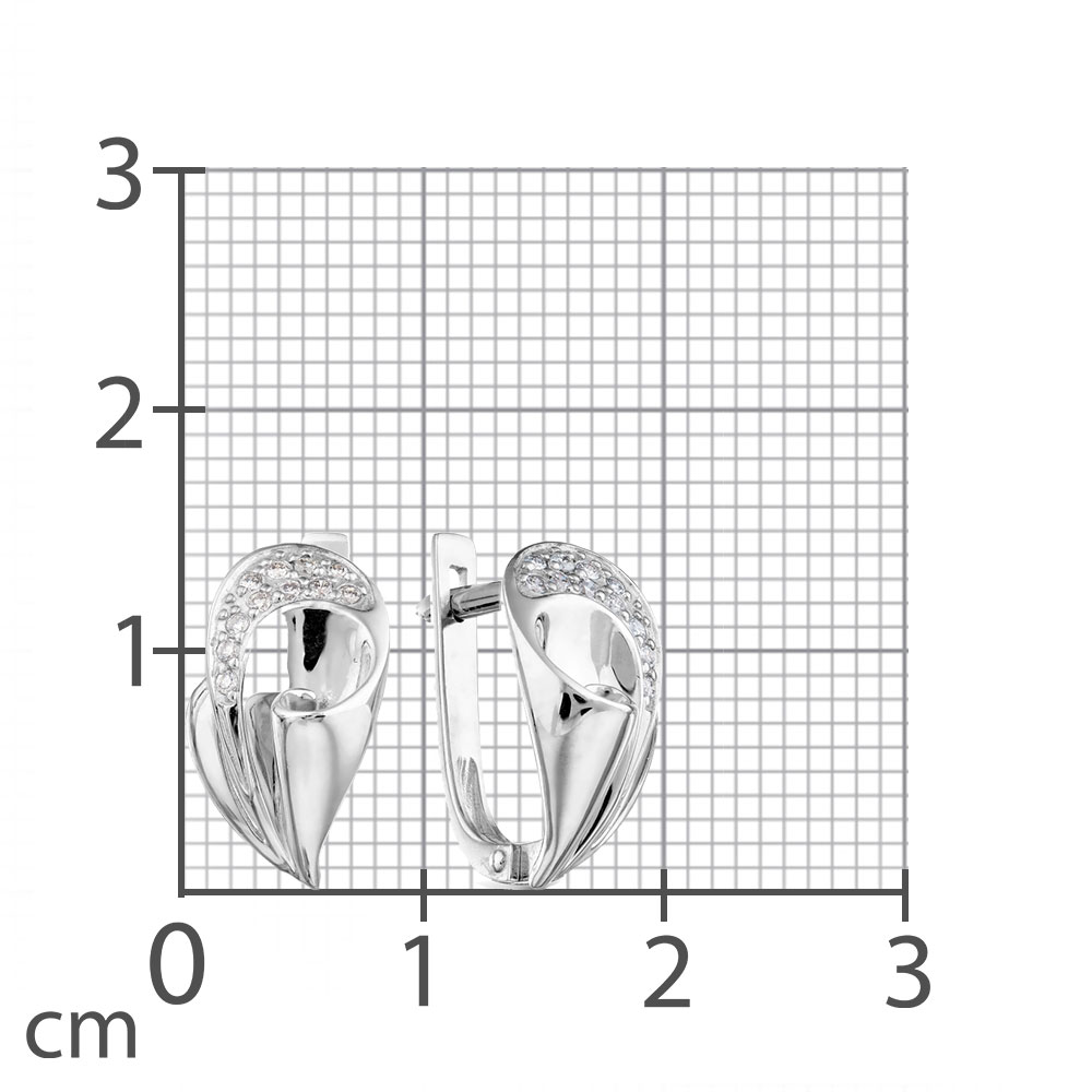 Серьги из белого золота с камнями Бриллиант