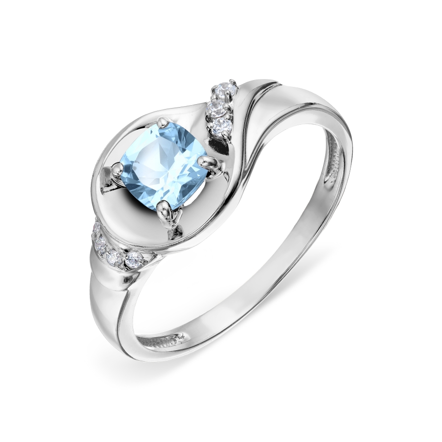 Inel din aur alb cu pietre Cubic Zirconia Incolor, Topaz