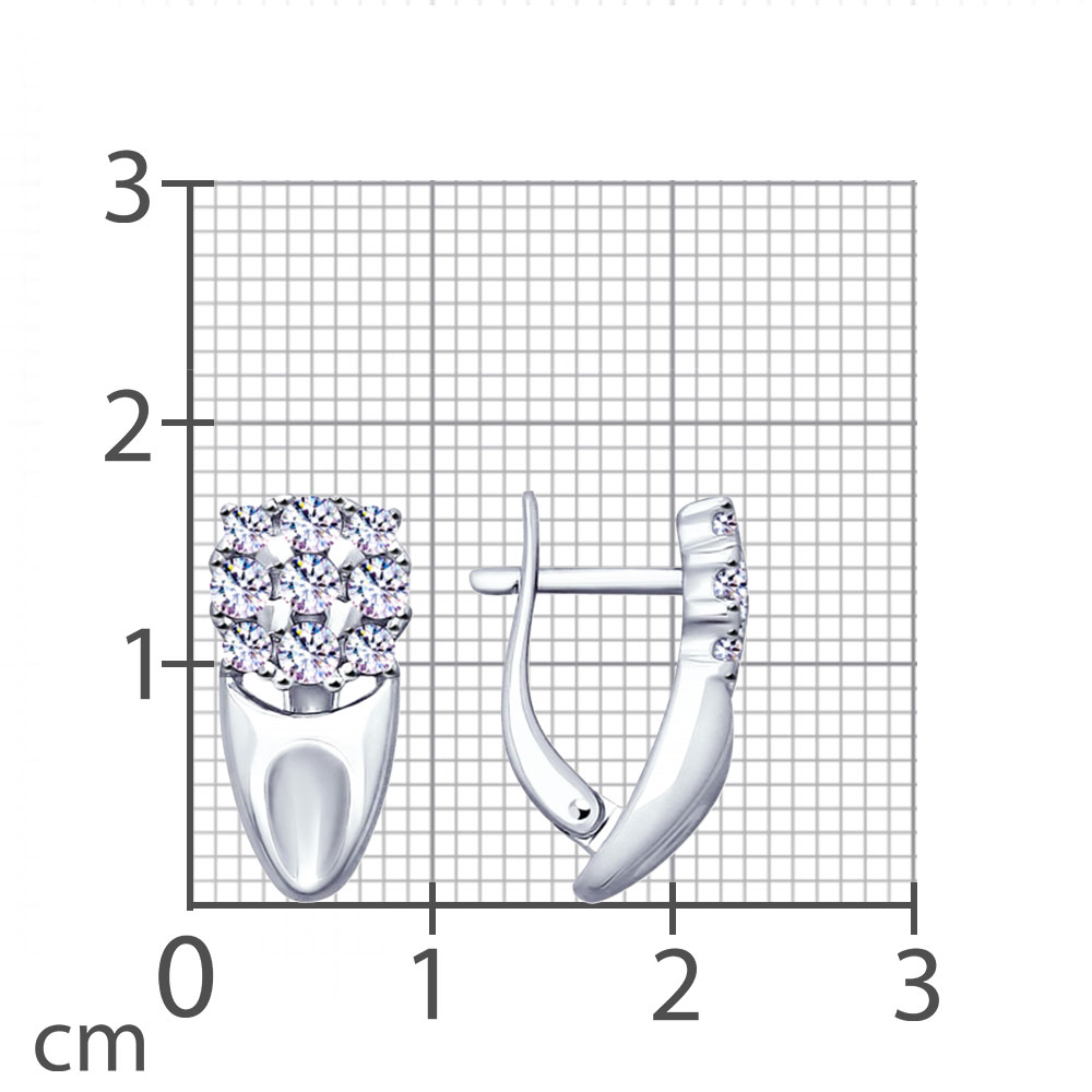 Cercei din argint  cu pietre Cubic Zirconia Incolor