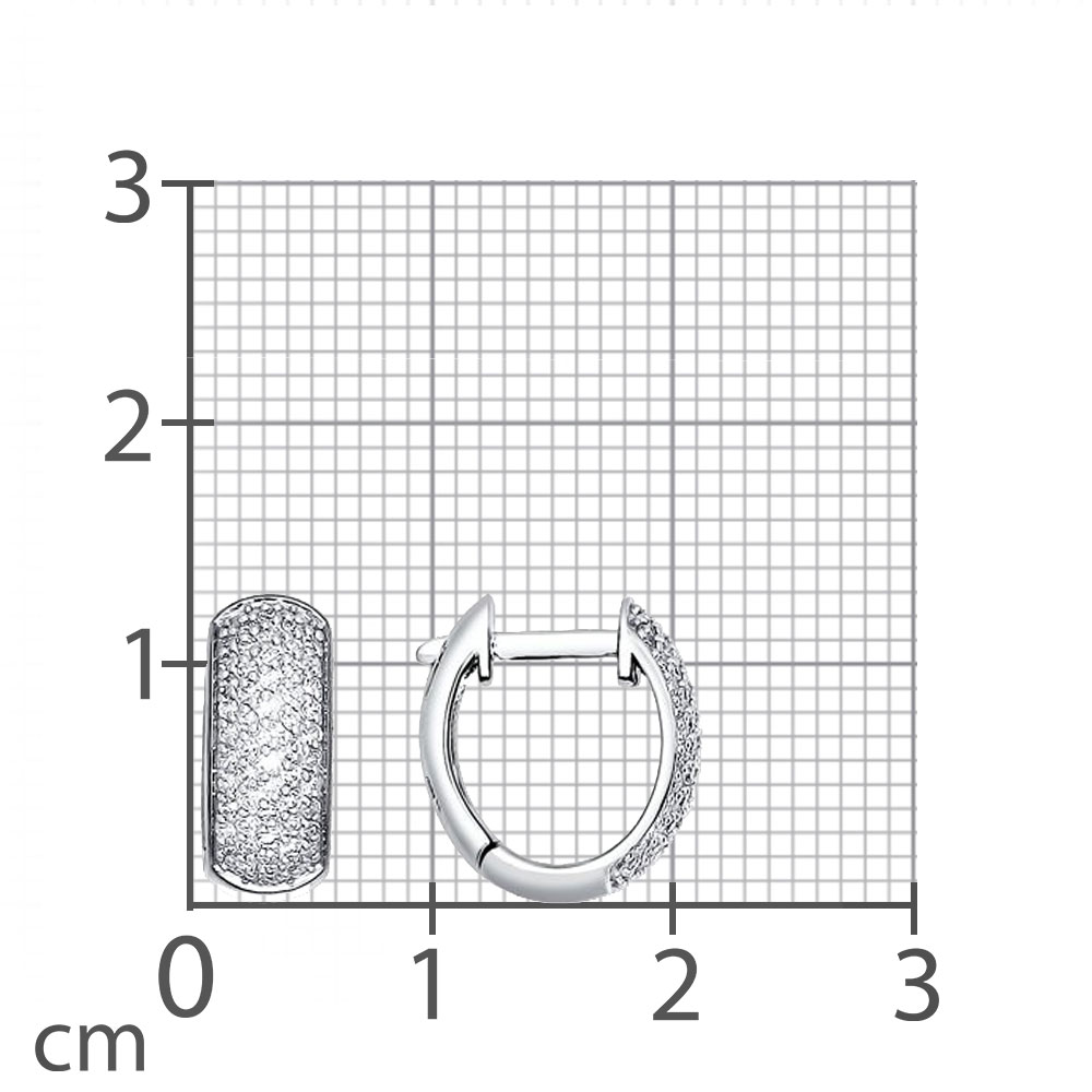 Cercei Creole din aur alb cu pietre Diamant