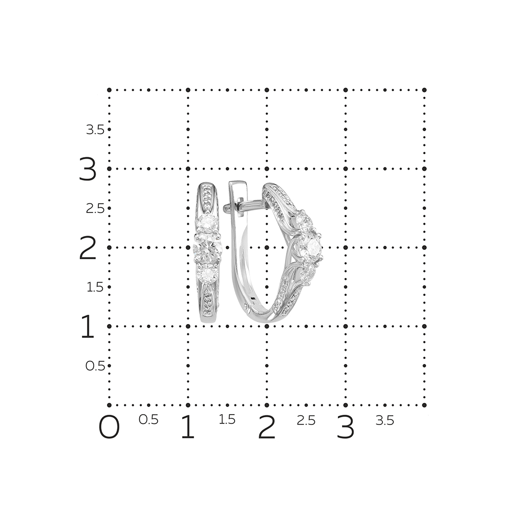 Серьги из белого золота с камнями Бриллиант