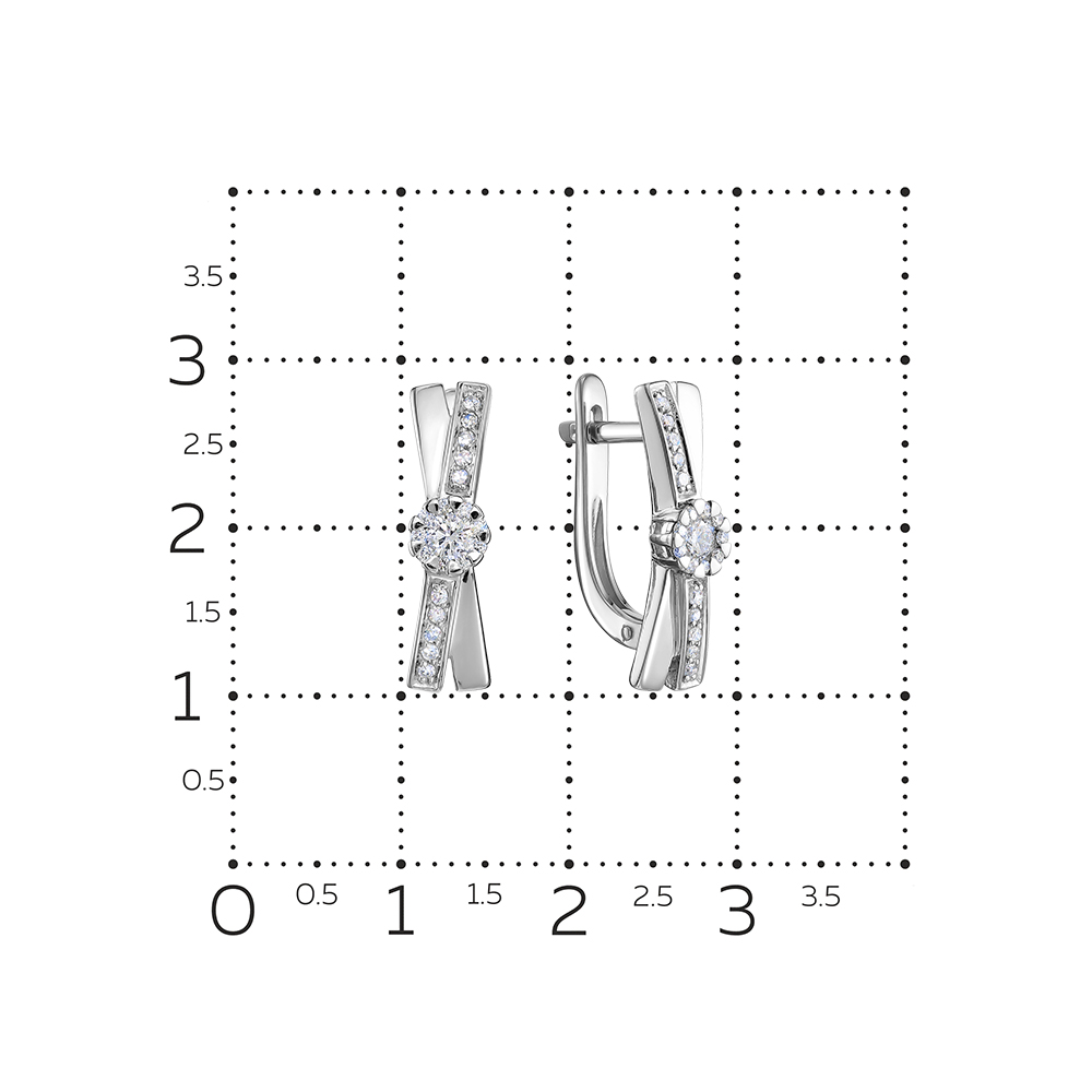 Серьги из белого золота с камнями Бриллиант