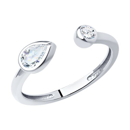 Inel din argint  cu pietre Cubic Zirconia Incolor