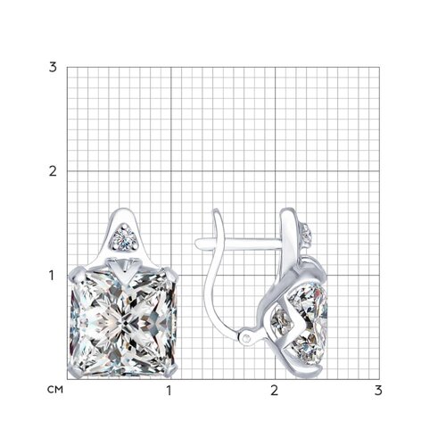 Cercei din argint  cu pietre Cubic Zirconia Incolor