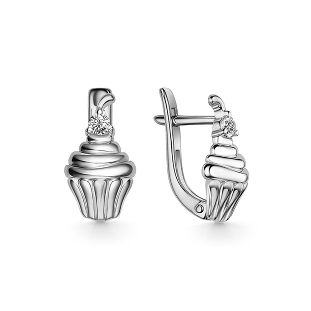 Cercei p-u copii din argint  cu pietre Cubic Zirconia Incolor