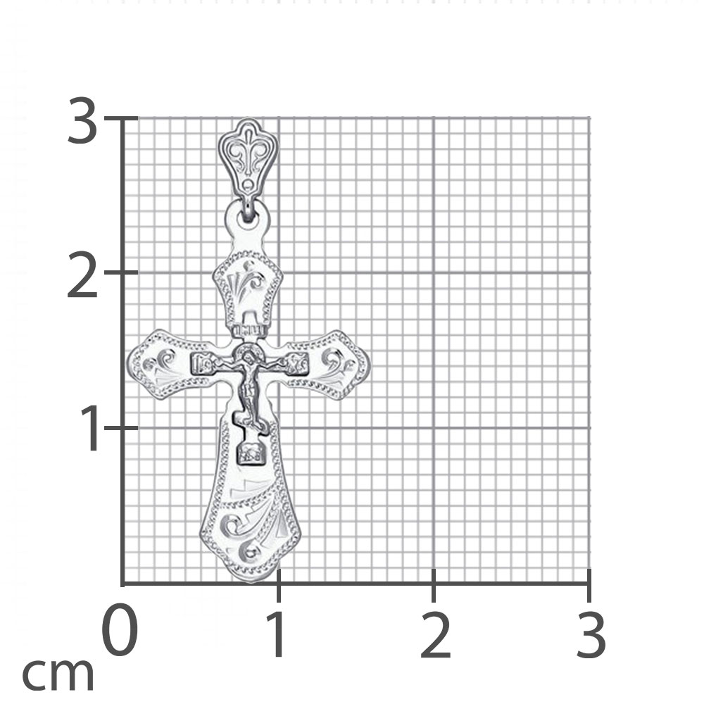 Крестик из серебра без камней