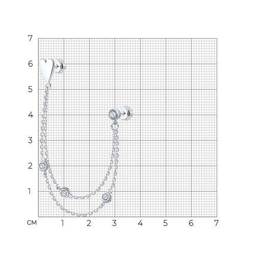 Cercel din argint  cu pietre Cubic Zirconia Incolor