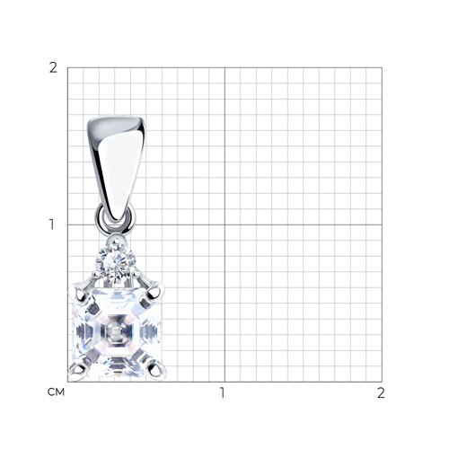 Pandantiv din argint  cu pietre Cubic Zirconia Incolor