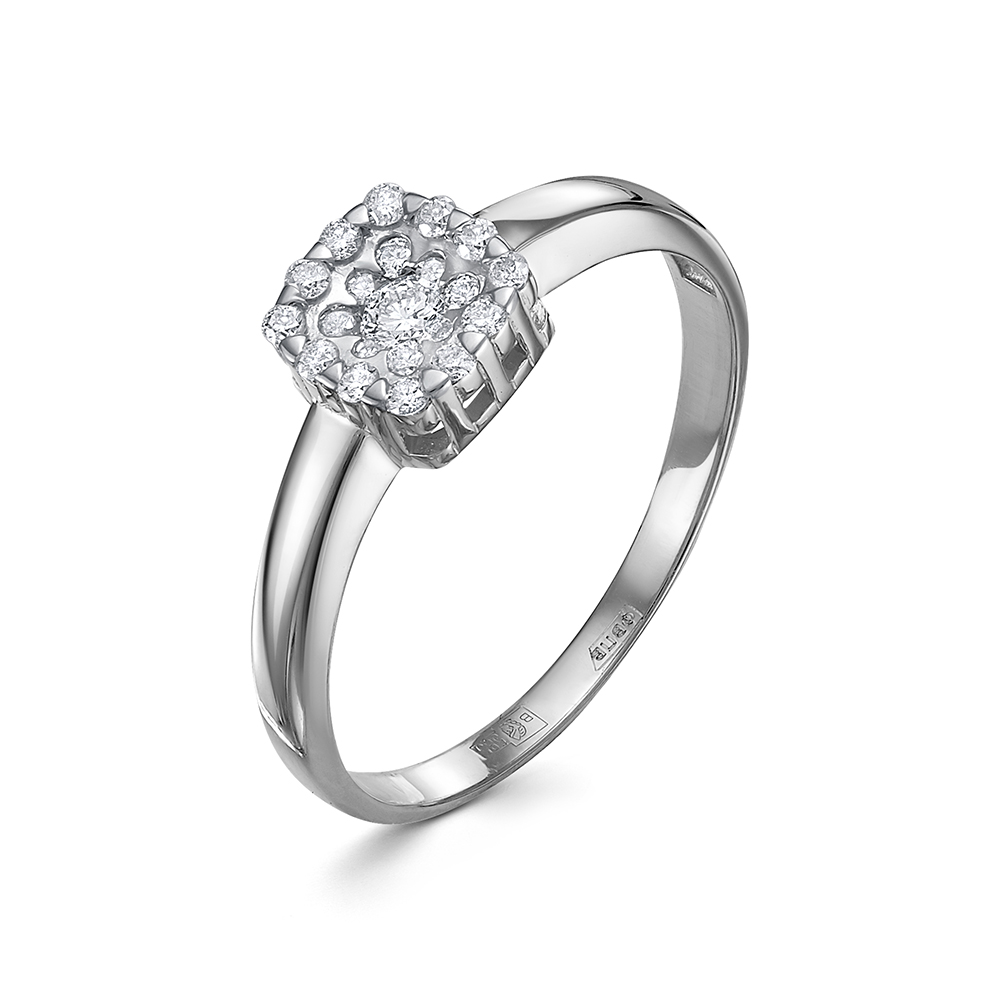 Inel din aur alb cu pietre Diamant