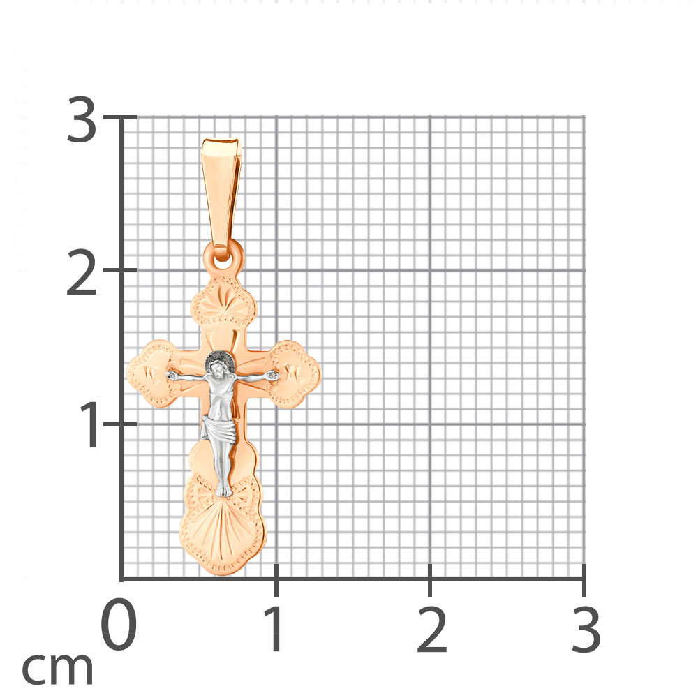Крестик из красного золота без камней
