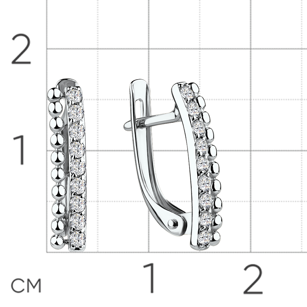 Cercei din aur alb cu pietre Cubic Zirconia Incolor