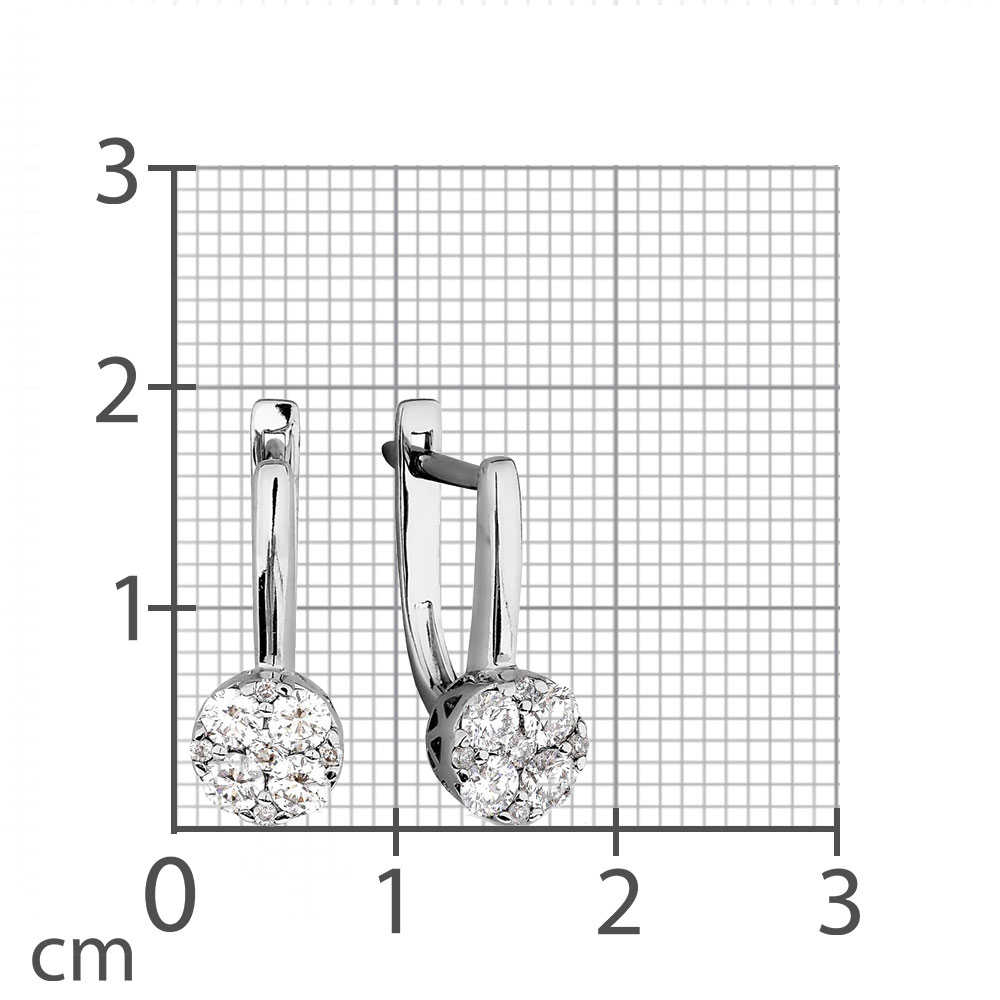 Серьги из белого золота с камнями Бриллиант