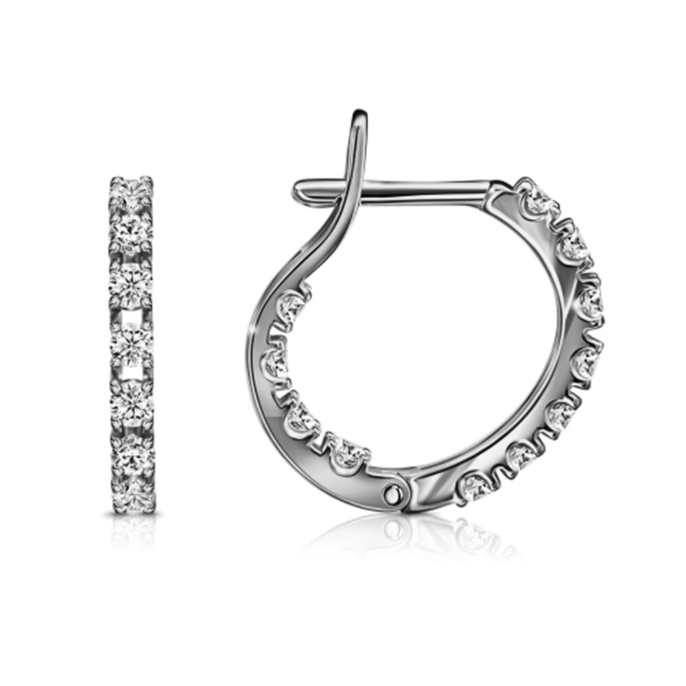 Cercei din argint  cu pietre Cubic Zirconia Incolor