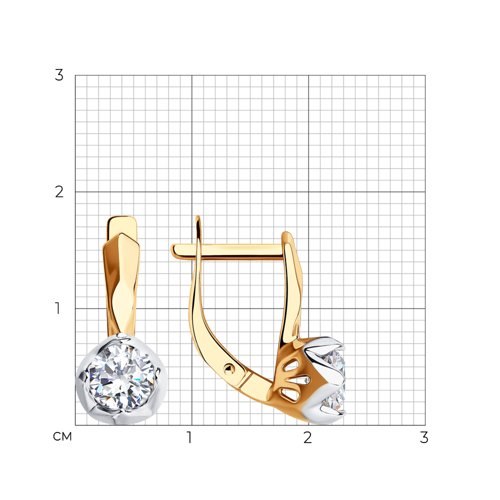 Cercei din aur roșu cu pietre Swarovski