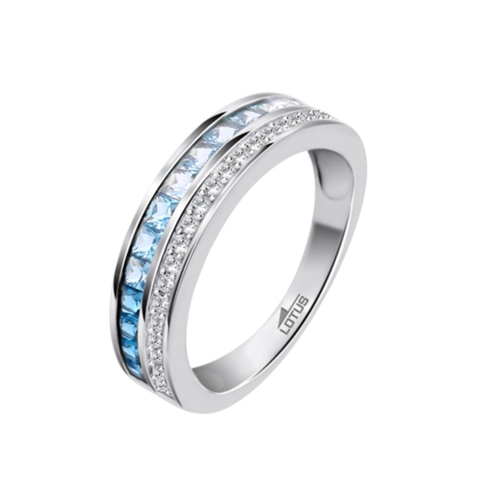 Inel din argint  cu pietre Cubic Zirconia Incolor, Cubic Zirconia Albastru