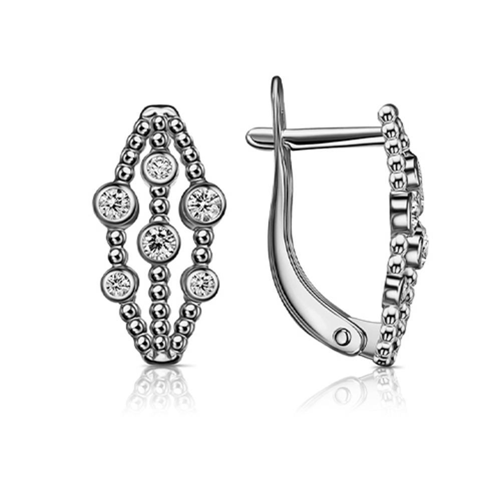 Cercei din argint  cu pietre Cubic Zirconia Incolor