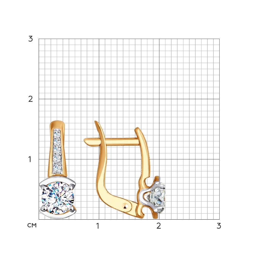 Cercei din aur roșu cu pietre Cubic Zirconia Incolor