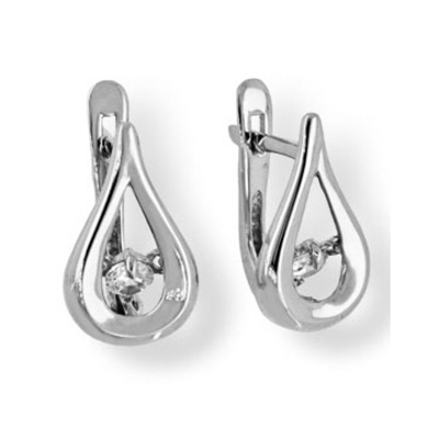 Cercei din argint  cu pietre Cubic Zirconia Incolor