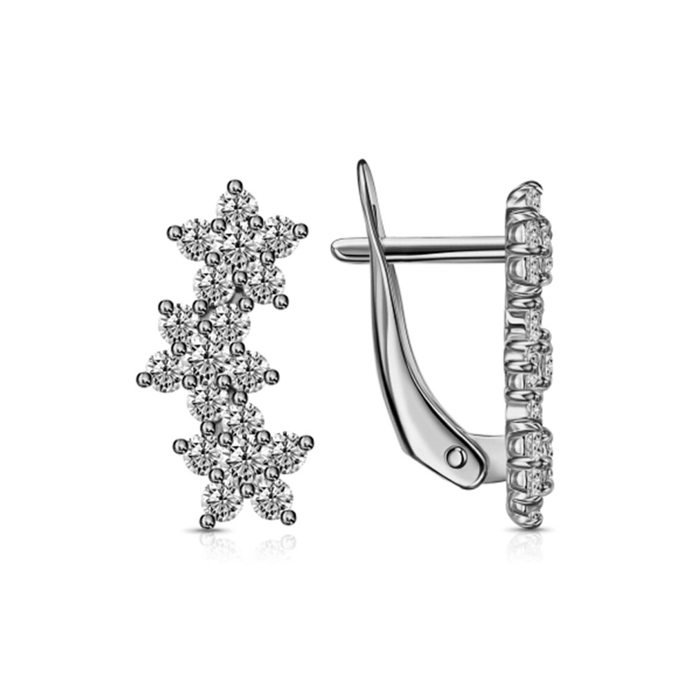Серьги из серебра с камнями Фианит