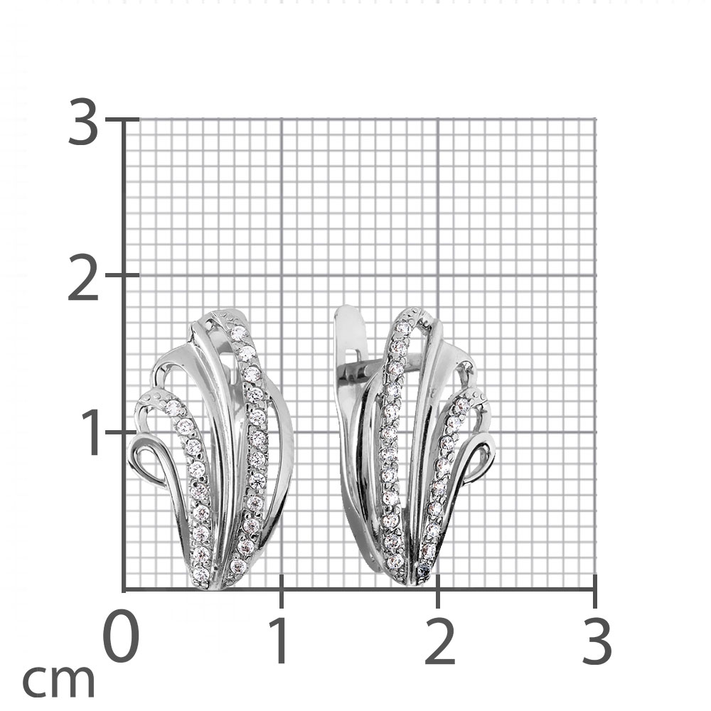 Cercei din aur alb cu pietre Cubic Zirconia Incolor