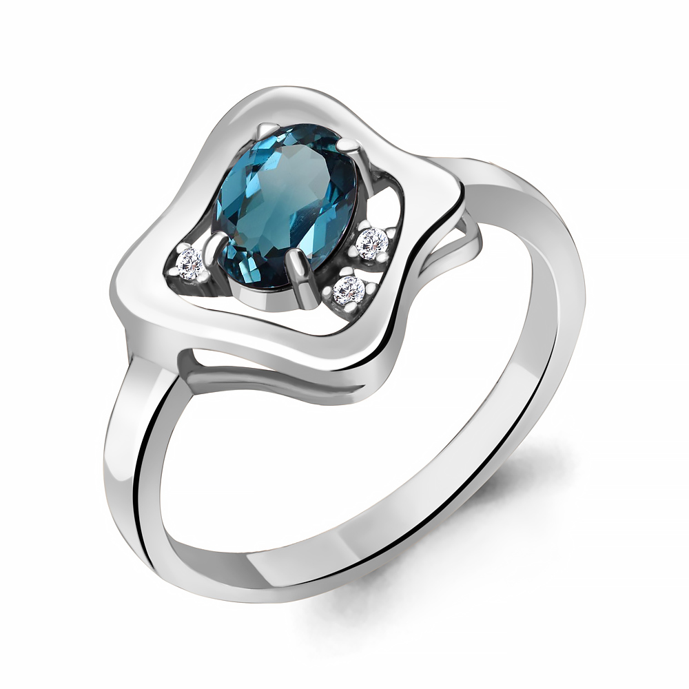 Inel din argint  cu pietre Cubic Zirconia Incolor, Topaz London