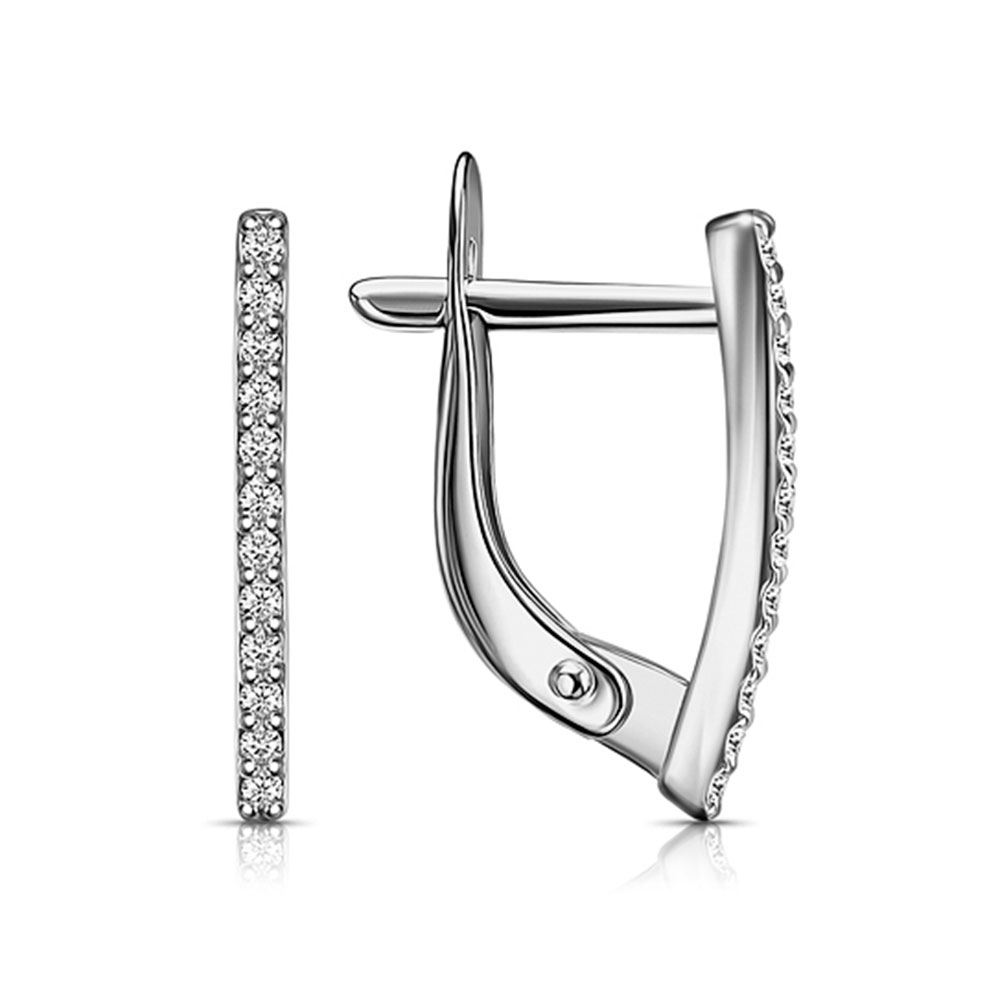 Cercei din argint  cu pietre Cubic Zirconia Incolor